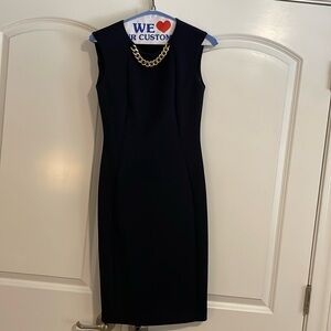 Calvin Klein Navy dress with Gold chain size 2